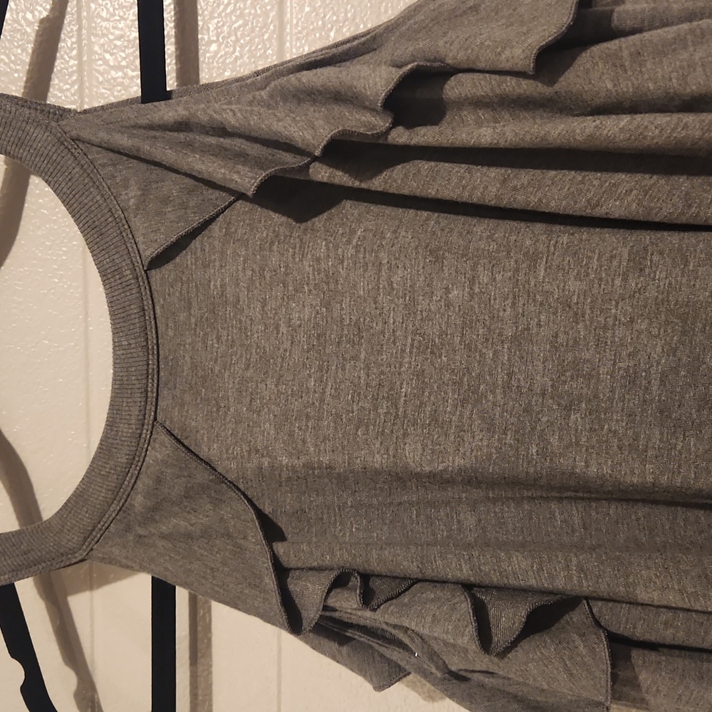 Gray Ruffled Shirt From Express - Picture 7 of 12